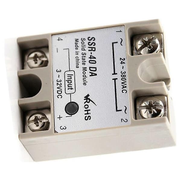 Enkeltfaset Solid State Relæ SSR 40DA DC Kontrol AC 3-32V Indgang 24-380V 40DA Udgang Kontrol AC Relæ Base