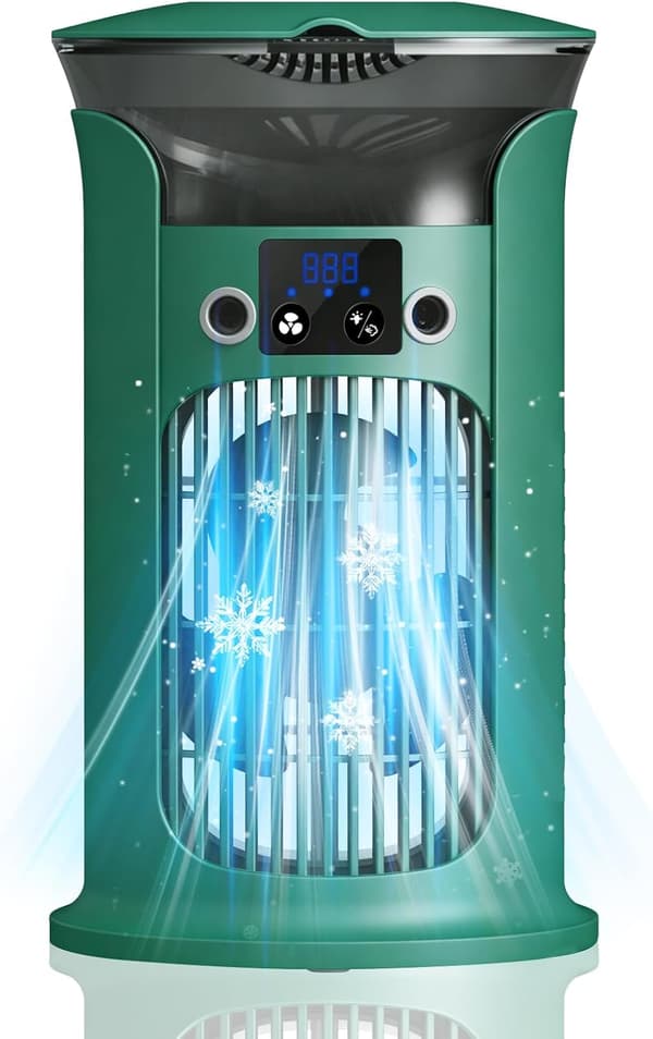 Mini bärbar luftkonditionering för sovrum, ingen frånluftsslang krävs, tyst, miljövänlig