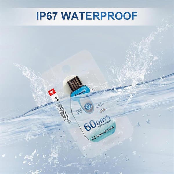 Engangs USB Temperatur Datalogger PDF, TempU02 Termometer Optager, 60-dages batterilevetid til koldt vejr