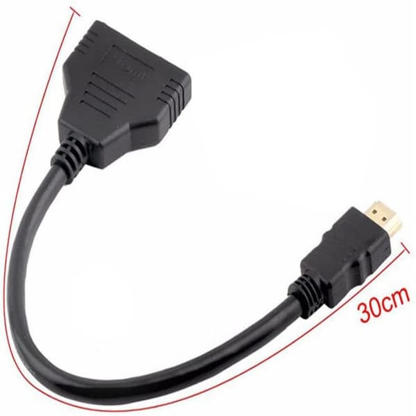 HDMI-han til 2 HDMI-hun 1 ind 2 ud Splitterkabeladapterkonverter