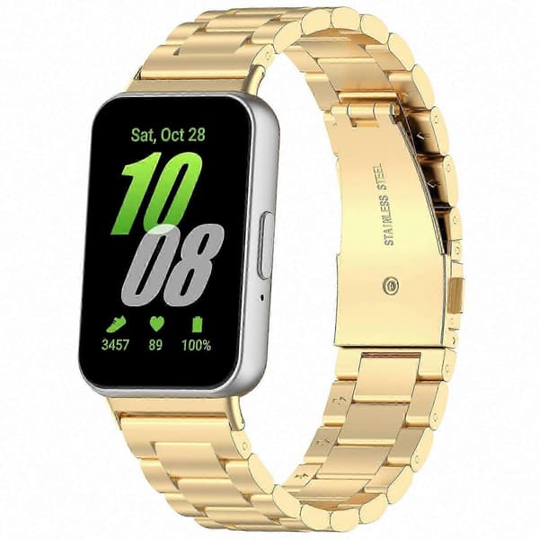 Galaxy Fit 3 Urrem i Rustfrit Stål Metal Erstatningsrem Gold