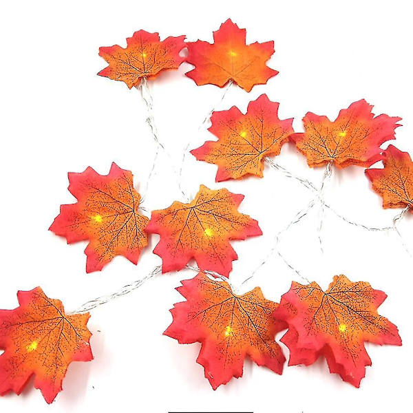 Fall Maple Leaf Garland Fairy Lights Waterproof String Lights For Thanksgiving Halloween Decor