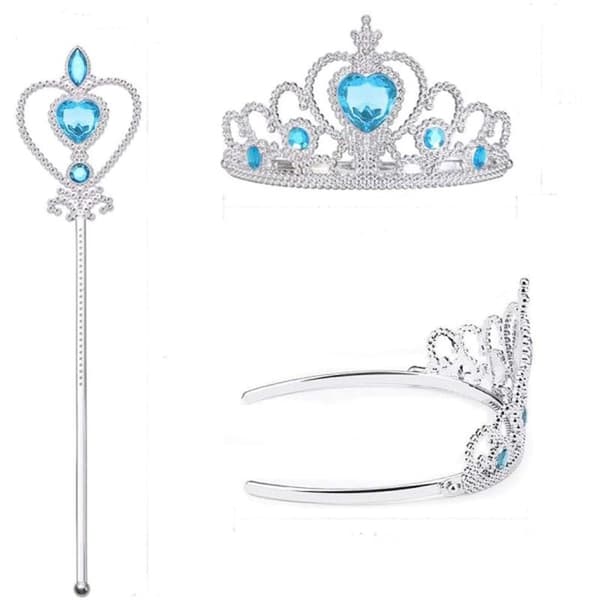 Elsa 2-delt sett, Prinsessekrone med tryllestav - Karneval