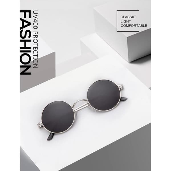 John Lennon-briller for menn, runde solbriller, polariserte sirkelformede