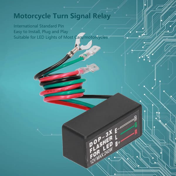 Blinkrelæ DOP-3X 12VDC 20A Universal LED Indikator Blinklysrelæ (til biler og motorcykler)