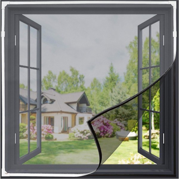 2024, Klippbart magnetiskt myggnätsfönster 130 Cm X150cm, Tvättbart insektsnätfönster för alla fönster Sma