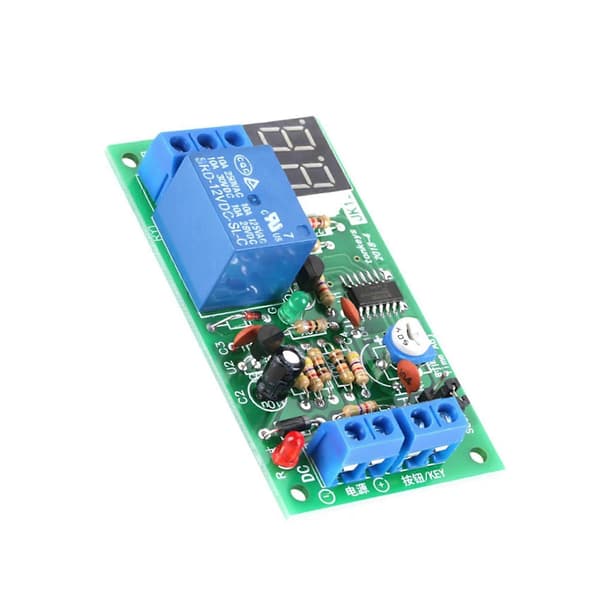 2X DC12V LED Display Nedtælling Timing Timer Forsinkelse Sluk Relæ Modul Green