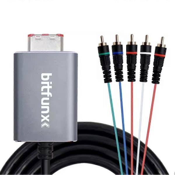 Bitfunx komponentkonverterer lydvideo 5RCA YPbPr-kabel for Nintendo GameCube NGC digital AV-utgangsbilde Noir