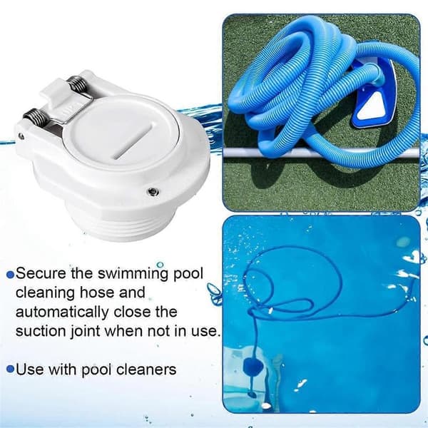 W400BWHP Vacuum Safety Lock, Free Rotating Pool Vacuum Adapter for Hose Pool Cleaner Wall Mount