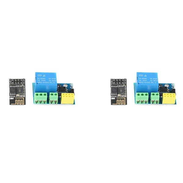 2X ESP8266 ESP-01S Relæmodul WIFI Smart Stik Trådløst WIFI Modul ESP-01S Blue-black