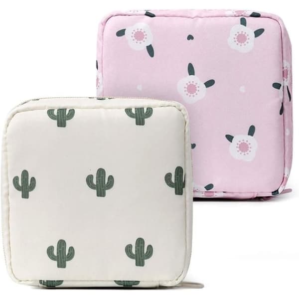 2 Opbevaringsposer til hygiejnebind, menstruationskop-taske, nylon