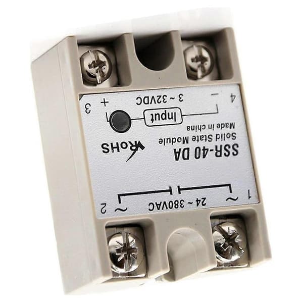 Enkeltfaset Solid State Relæ SSR 40DA DC Kontrol AC 3-32V Indgang 24-380V 40DA Udgang Kontrol AC Relæ Base