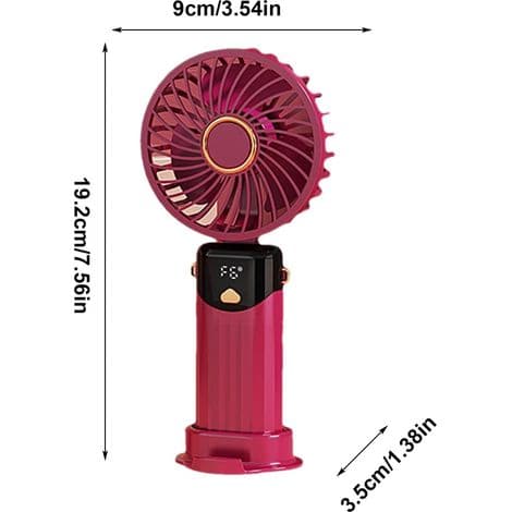 Bærbar foldbar ventilator - Lille, foldbar, USB genopladelig personlig skrivebordsventilator med base, ventilator