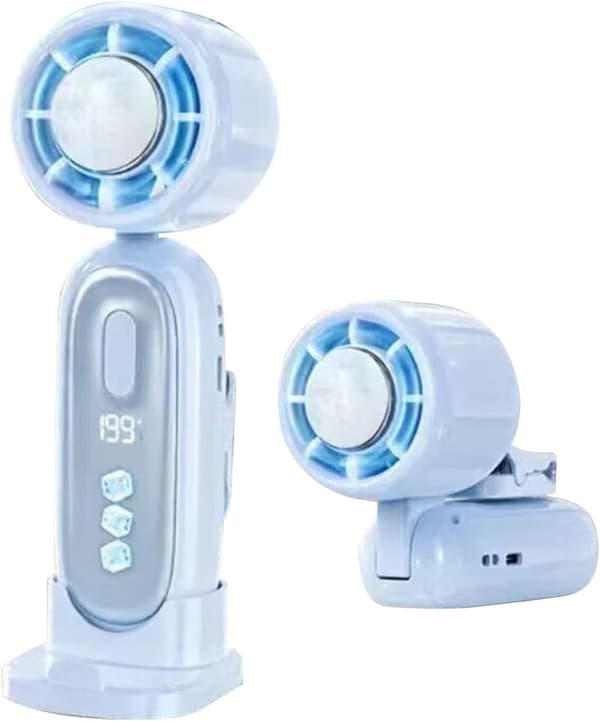 Mini bærbar ventilator, genopladelig køleventilator med bagclips, velegnet til udendørs brug