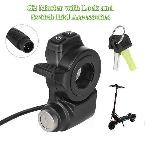 Til Kukirin G2 Master Scooter Gasgreb med Lås og Afbryder Fingerudløser El-Scooter Tilbehør Noir