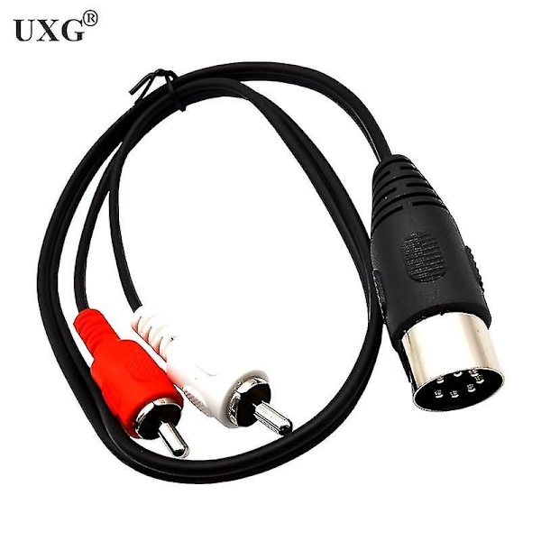 7-pins DIN hann Public til 2 RCA Lotus hann/hunn plugg Gammeldags B&O TV Utstyr Adapterkabel 50cm 150cm 5ft 1.5m Tw 7pin-RCA Male 1.5M