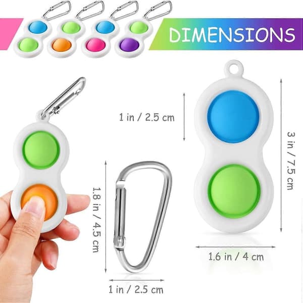 Nøglering Klemme Stress Dekompression Sensorisk Legetøj, Nøglering Tryk Stress Dekompression Sensorisk Legetøj, til Børn Voksne Green orange