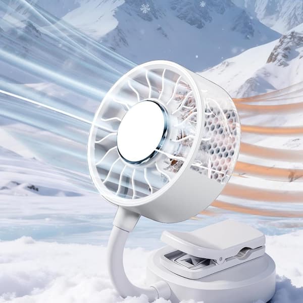 Mini bærbar ventilator, justerbar vinkel, magnetisk design, genopladelig
