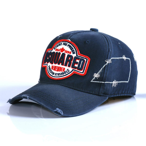 Miesten puuvillainen baseball cap casual cap kirjontakirjaimet D-neliö sininen