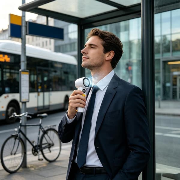 Bærbar håndholdt ventilator | 100 blæserhastigheder, digitalt display, lavt støjniveau