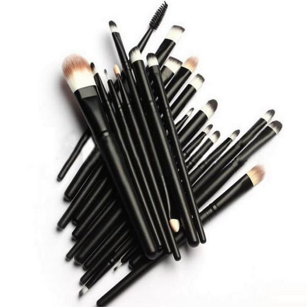 20 stk. Makeupbørster - makeup børster - Sort Svart black