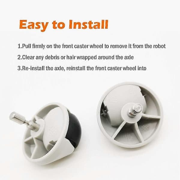2-pack reservdelar framhjul/hjul för Roborock E5 S5 Max S4 Max S6 S7 dammsugare