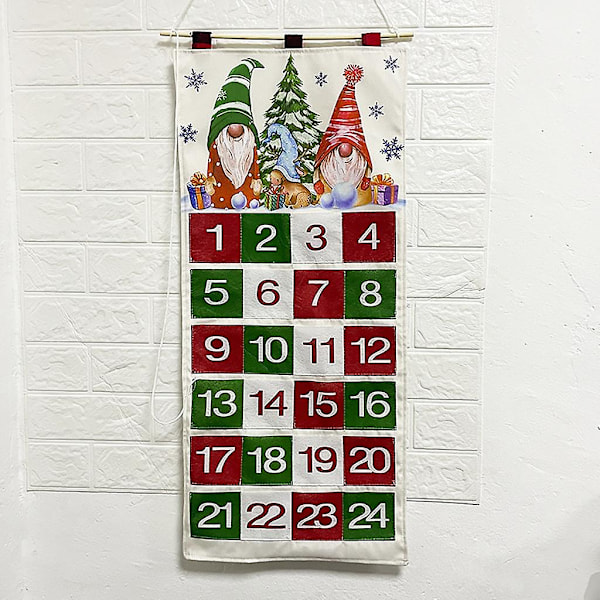 Fyllbar Adventskalender Julkalender Med 24 Fickor Tyg Tom Adventskalender Hängande Dekorationer