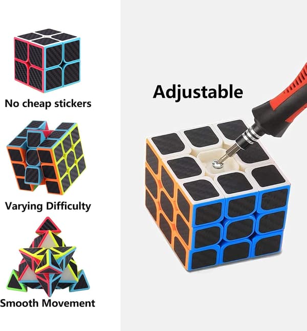 Speedcube Set, Pusselkubpaket 2x2 3x3 4x4 Pyramid Speed