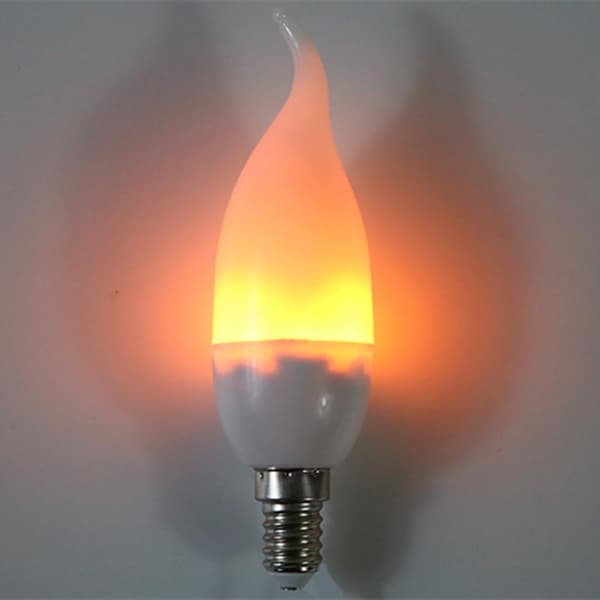 2- Hellig lysstav lampe lyspære spids boblehale simulationsflamme pære LED E27