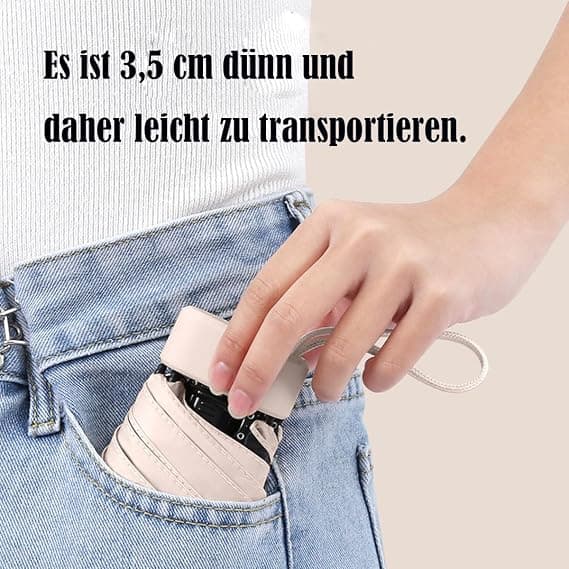 Mini hopfällbart paraply, lätt och bärbart reseparaply, med skyddsfodral