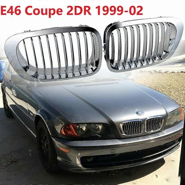 Pari etumunuaisritilää kromi -BMW E46 325Ci 330Ci 3-sarjan Coupe 2DR 1999-2002 Silver
