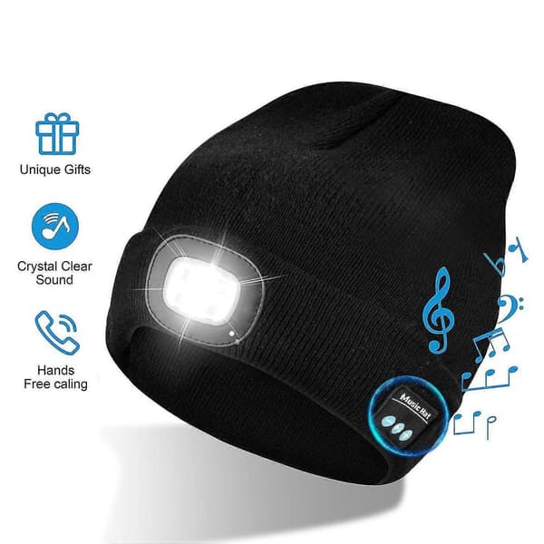 Bluetooth lue med hodetelefoner, strikket musikk-lue