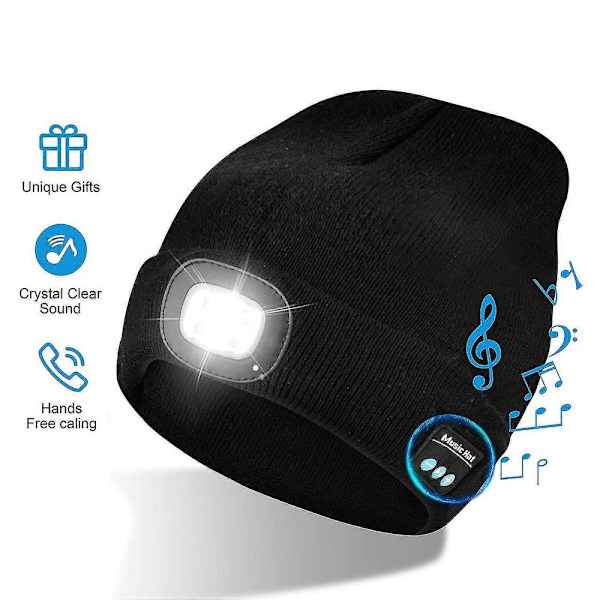Bluetooth mössa med hörlurar, stickad musikmössa