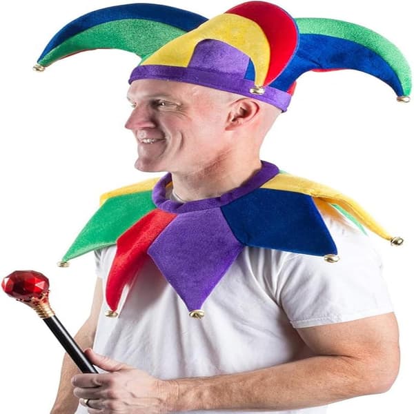 Jesterdräkt - Hatt - Jester Clown Kostym - Kungens Narr