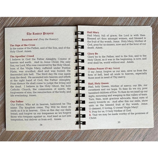 Meditasjonsbok for rosenkrans i lommestørrelse, tradisjonell katolsk bønnebok, Vår Frue av Fatima rosenkransmeditasjonshefte 2 Pcs