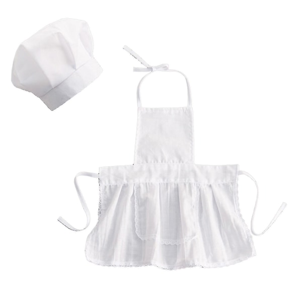 1 sæt yndig ærmeløs babykokkeforklæde Lærredsbilleder Fotografi Børn kokkekostumer til nyfødte Girl S