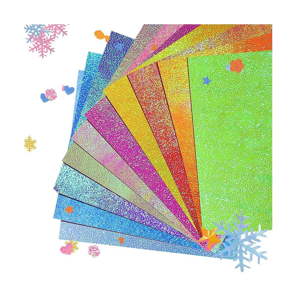 Papirglitter Papir glanspapir for håndverk - 150 ark papir Fargerikt firkantet brettepapir for di As Shown