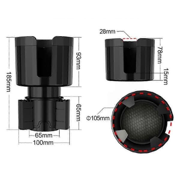 Bilkoppholder Justerbar Base Koppholderadapter Koppholderutvider Noir