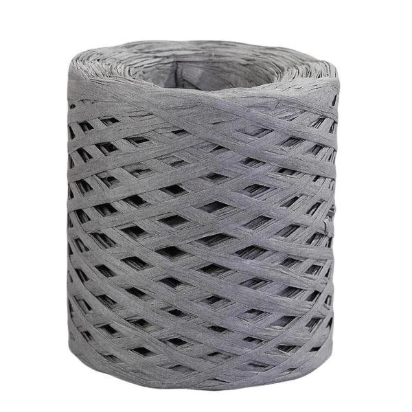 1 rullepapirsnor Genanvendelig DIY klar tekstur Håndstrikket indpakning Raffia-halm til festival Grey