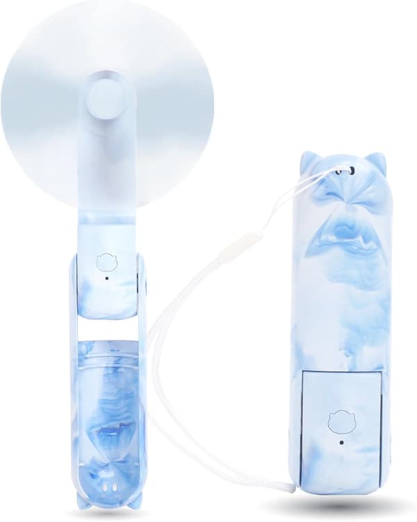 Mini bærbar ventilator, genopladelig lydløs miniventilator (hvid)