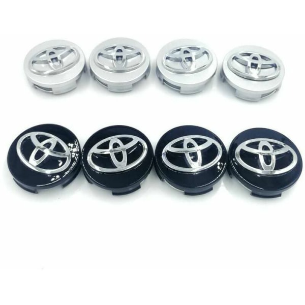 Toyota 4 62 mm Hjul Center Cap for Black Logo Badge