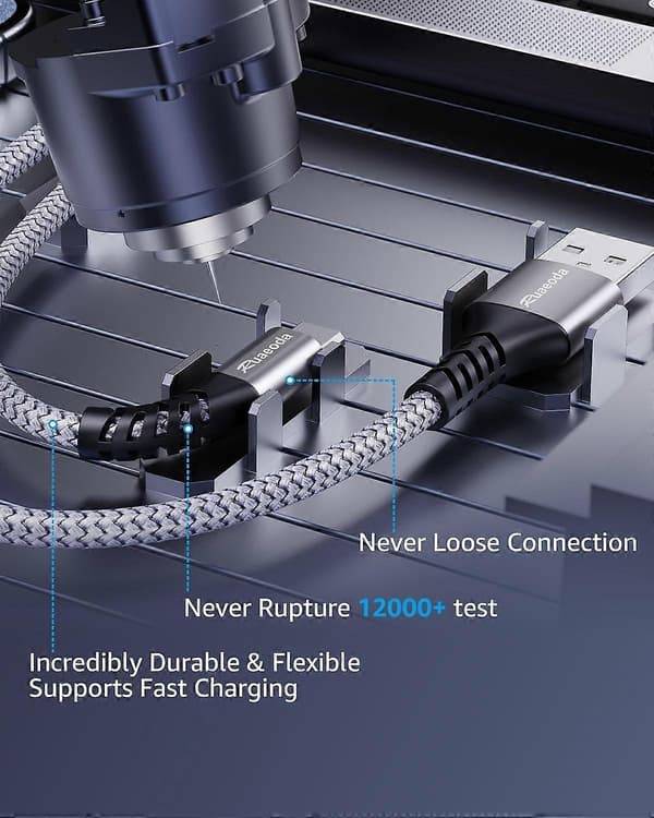 Kabel Android Oplader 6ft 2-PAK Kompatibel med PS4 Opladerkabel - Højhastigheds 2.0 USB A Ma