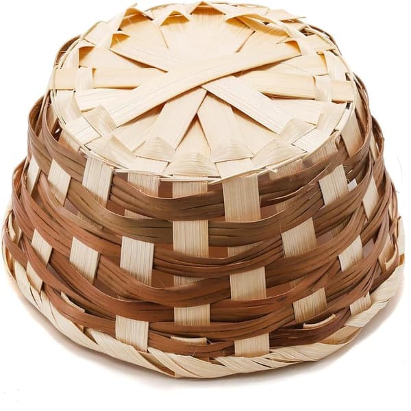12-pack Runda Presentkorgar, Små Bröd- & Fruktkorgar i Bambu, 17 cm Vävda Brödkorgar, Serveringskorgar för Mat