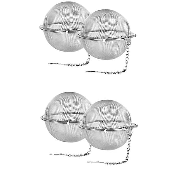 4 stk teballer i rustfritt stål, 9 cm tesiler for te
