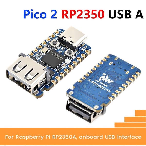 Waveshare RP2350A USB Mini utviklingskort for Raspberry Pi RP2350A Dual-Core & Dual-Architecture mikrokontroller 150MHZ B Blue Welded