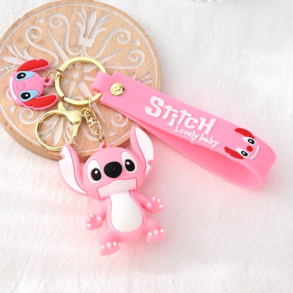 Pink nøglering, Stitch nøglering, legetøjsholder souvenirgave til piger og drenge