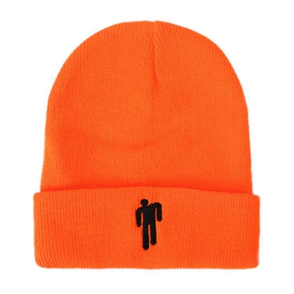 Ryckande Skurk--Orange Broderad Stickad Mössa|Stickad Mössa