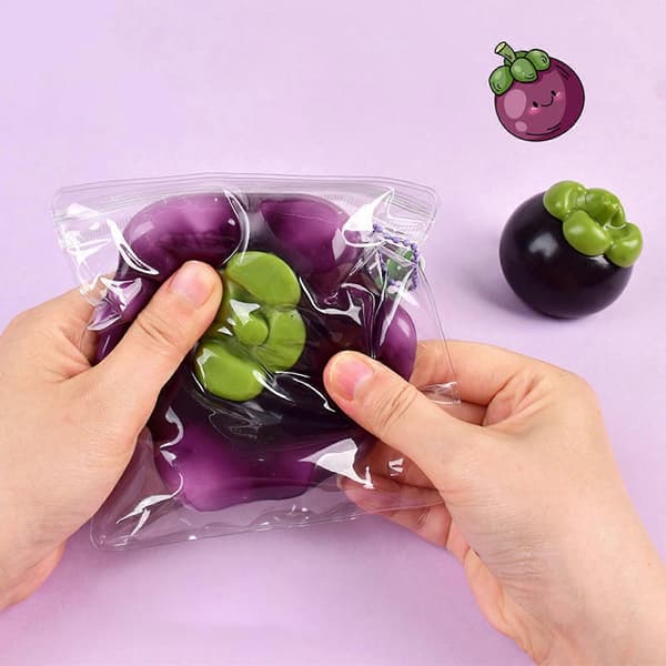 Flytande Mangostan Nyp Nyp Dekompressionssimulering Fruktleksaker Ventil Dekompressionsboll Multicolor