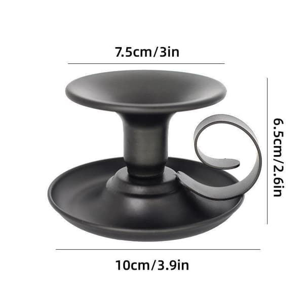 2 Pcs European Iron Candle Holders for Romantic Dinner Decorative Lighting Black