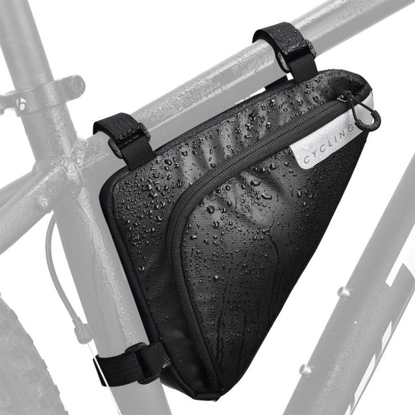 Cykelramväska, Cykeltriangelväska Framrör Vattentät Vattentät Cykelpaket Strap-On Förvaringsväska (1,5L)